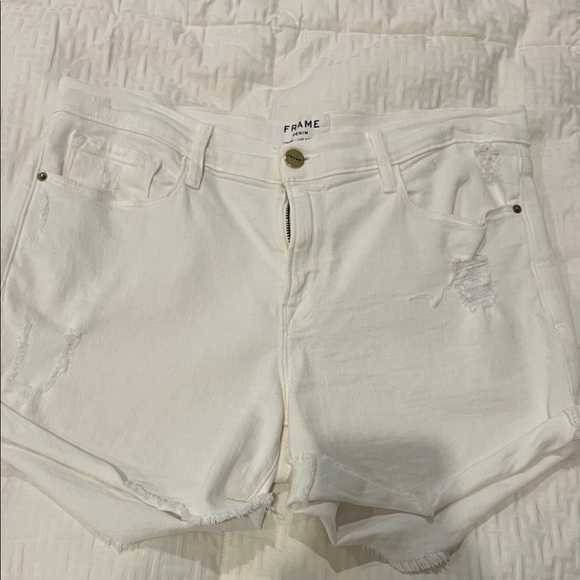 Frame Denim Women's Crisp White Jean Shorts - Picture 1 of 5